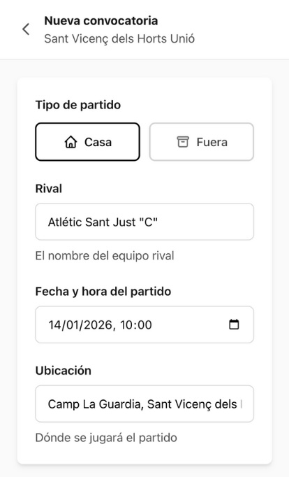 Crear convocatoria en Convok